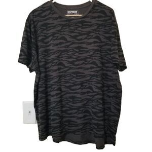 030) Express Womens Tshirt Quality Fit Xlarge Camoflauge Brown‎ Black